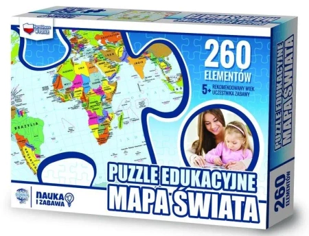 Puzzle 260 edukacyjne Mapa świata - Zachem