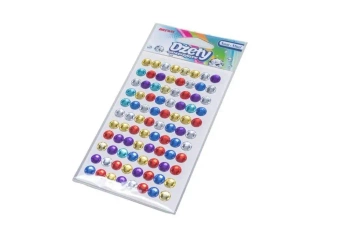 Dżety samoprzylepne kolorowe 8mm 88szt - Brewis