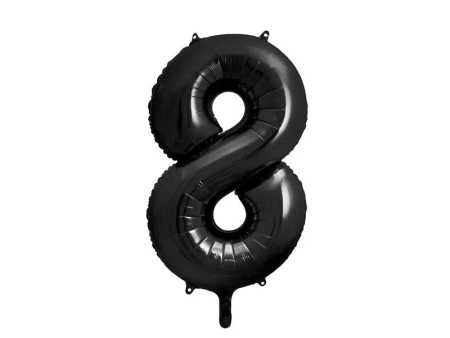 Balon foliowy 8 czarny 86cm - PartyDeco
