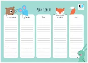 Plan lekcji A4 B&B Kids Pastel (10szt) - INTERDRUK