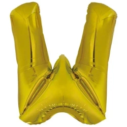 Balon foliowy litera W złota 79x86cm - Amscan