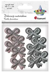 Ozdoba materiałowa kokardki 35x27mm mix 10szt - Titanum