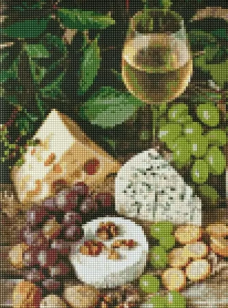 Diamentowa mozaika - Białe wino z serem 30x40cm - Ideyka