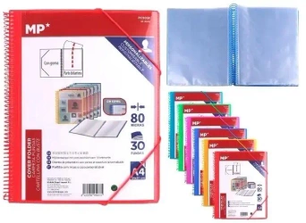 Teczka na spirali A4 z 30 koszulkami z gumką MIX - MP Main Paper