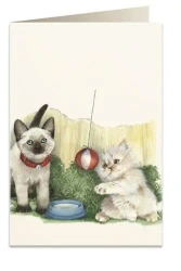 Karnet B6 + koperta 7525 Białe kotki - Tassotti