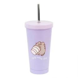 Kubek 500ml Pusheen metalowy z rurką VM03 - GRUPOERIK