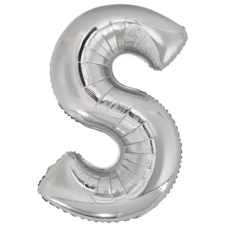 Balon foliowy litera S srebrna 55x86cm - Amscan