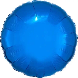 Balon foliowy metalik niebieski okrągły luzem 43cm - Amscan