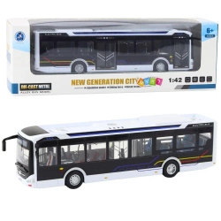 Autobus metalowy miejski światło i dżwięk 1:42 - Leantoys