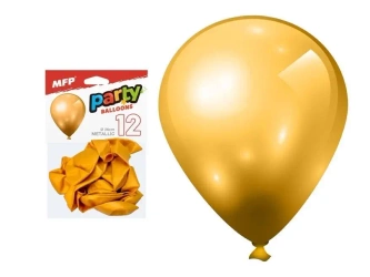 Balon dmuchany metal złoty 26cm 12szt - MFP
