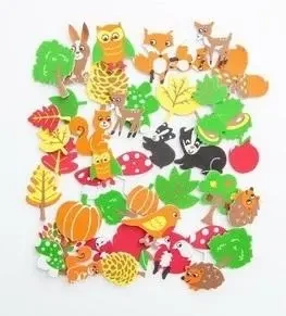 Naklejki z pianki z nadrukiem las 96szt - Dalprint dpCraft