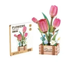 DIY drewniane kwiatki 3D tulipany - Askato