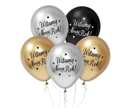 Balony Beauty&Charm Witamy Nowy Rok 33cm 5szt - Godan
