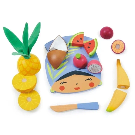 Deska do krojenia drewniana z owocami tropikalnymi - Tender Leaf Toys