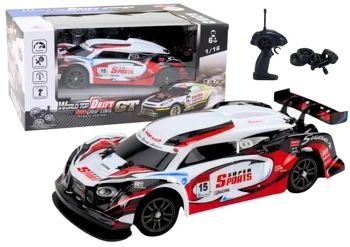 Auto sportowe RC 1:16 biało czerwone - Leantoys