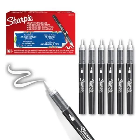 Markery akrylowe białe (6szt) - Sharpie