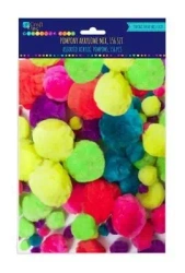 Pompony akrylowe neon 156szt - Dalprint dpCraft