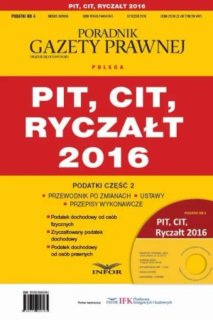 eBook Podatki 2016/04 Podatki cz.2 PIT,CIT,Ryczałt 2016 - Infor Pl