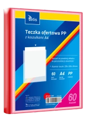 Teczka ofertowa A4 PP + 60 koszulek czerwona - Tetis
