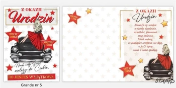Karnet Grande + koperta wzór nr 05 Urodziny - Stamp