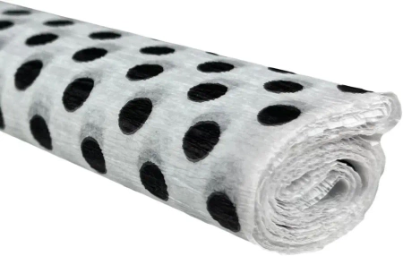 Paczka Bibuła marszczona 50x200 kropki czarne na białym 10 rolek - TYMOS
