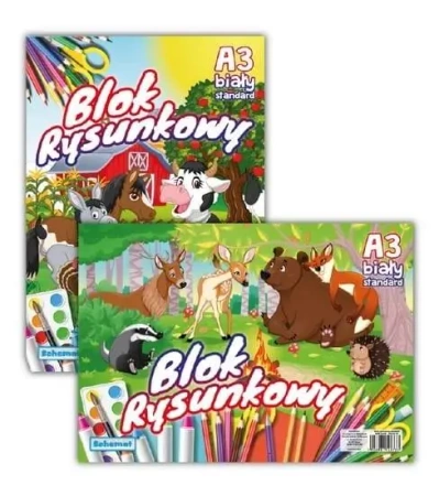 Blok rysunkowy A3/20K 80g (10szt) - InSpiria