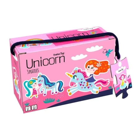 Moje pierwsze puzzle, 3 układanki, 6, 9, 12 el. - Barbo Toys