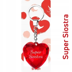 Brelok serce Super Siostra - Be-Happy Gifts