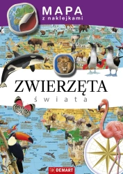 Mapa z naklejkami. Zwierzęta świata - praca zbiorowa