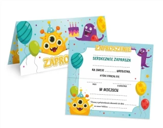 Zaproszenie na urodziny - Potworki (10szt) - LearnHow