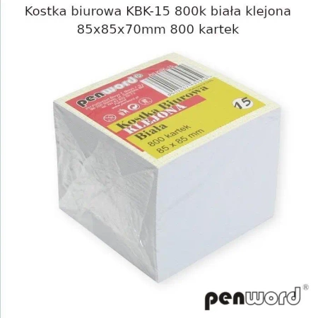 Kostka biurowa biała 85x85x70mm 800K - Penword