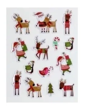 Naklejki na folii mikołaje i renifery - Brewis