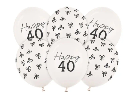 Balony 40 Pastel Off-white 30cm 6szt - PartyDeco