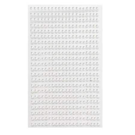 Perełki samoprzylepne Opalescent white 4mm 440szt - Dalprint dpCraft