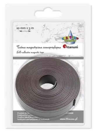 Taśma magnetyczna samoprzylepna 20mmx3m czarna - Titanum