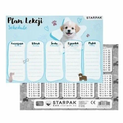 Plan lekcji z tabliczką mnożenia Pieski 2 (25szt) - STARPAK