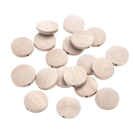 Koraliki monetki drewniane 20mm 20szt - Dalprint dpCraft