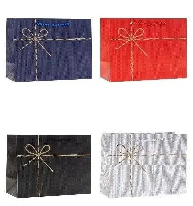 Torebka ozdobna 32x26x10cm hot-stamp mix ROZETTE