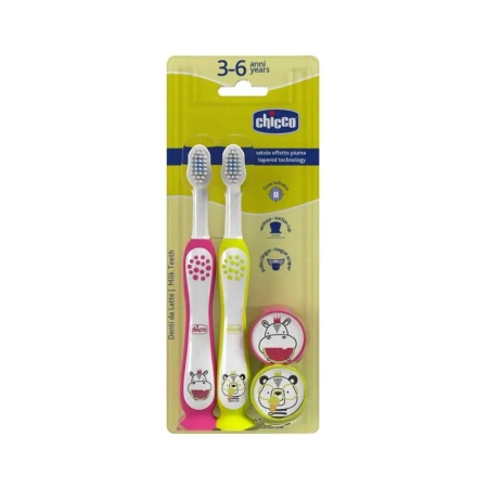 Szczoteczka do zębów Hippo Panda 3-6L 2szt - Chicco