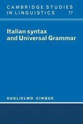 Italian Syntax and Universal Grammar - Cinque Guglielmo
