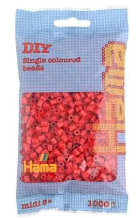Koraliki Midi w woreczku 1000el czerwone - Hama