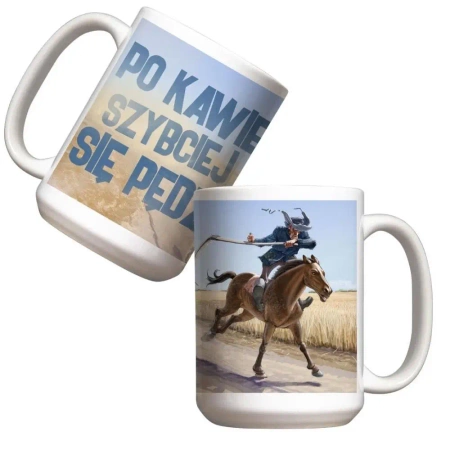 Kubek 440ml Po kawie szybciej się pędzi - Molom