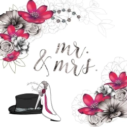 Karnet Swarovski kwadrat CL1416 Ślub Pan i Pani - Clear Creations