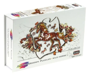 Puzzle 103 drewniane kolorowe Koń - EUREKA 3D