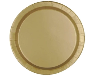 Talerzyki papierowe złote 18cm okrągłe 8szt - Godan