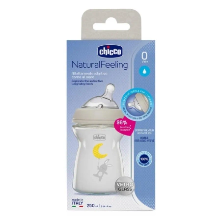 Butelka szklana NaturalFeeling 250ml 0m+ - Chicco