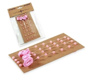 Sznurek perłowy różowy 1m - Penword