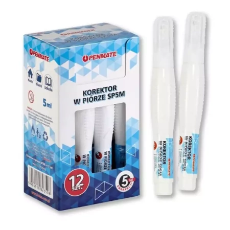 Korektor w piórze 5ml (12szt) - Penmate