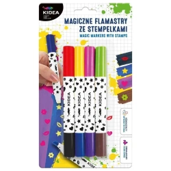 Flamastry magiczne ze stempelkami 10szt KIDEA - DERFORM