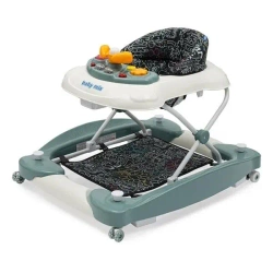 Chodzik z huśtawką i silikonowymi kółkami zielony - Baby Mix